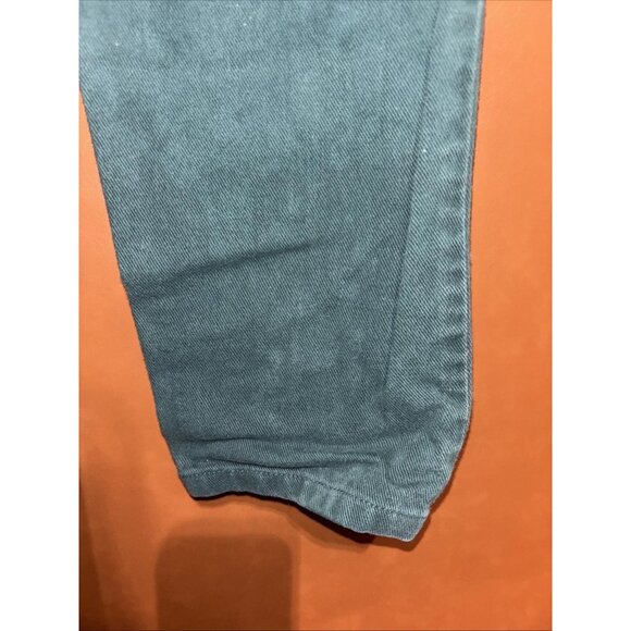 VTG 90s Paris Sport Club Denim Jeans Dark Forest Green - Tapered Leg - 5 Short - Picture 5 of 12